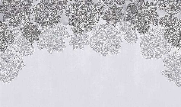 Grey and white background with paisley design Grey and white background with paisley design