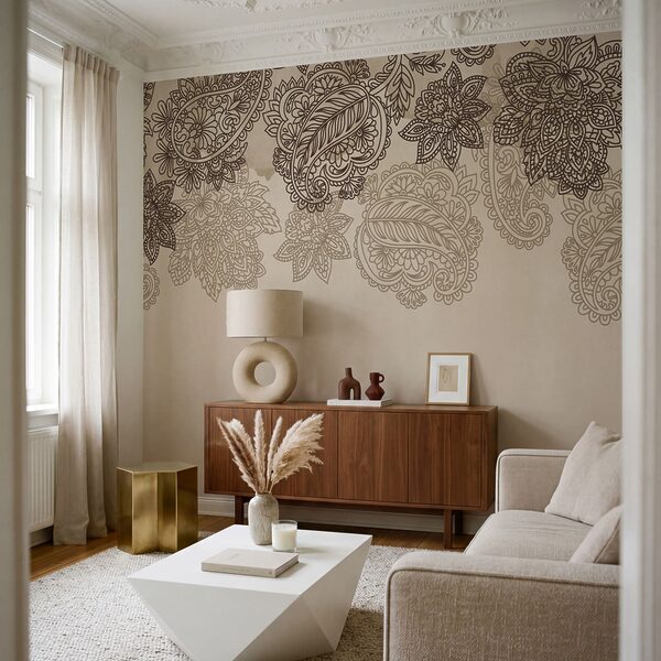 Bordo con motivo paisley e fiori Bordo con motivo paisley e fiori