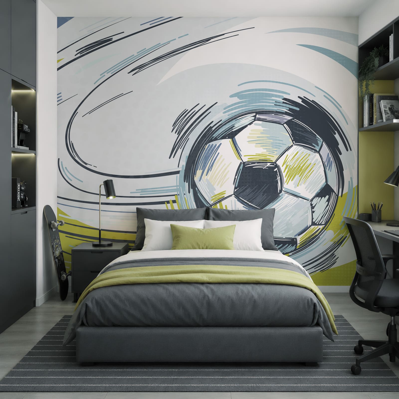 Pallone da calcio in movimento