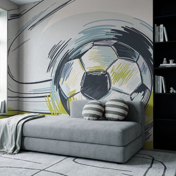 Pallone da calcio in movimento