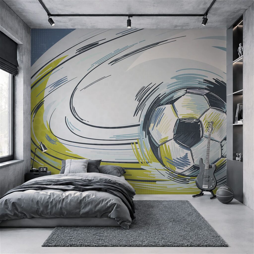 Pallone da calcio in movimento