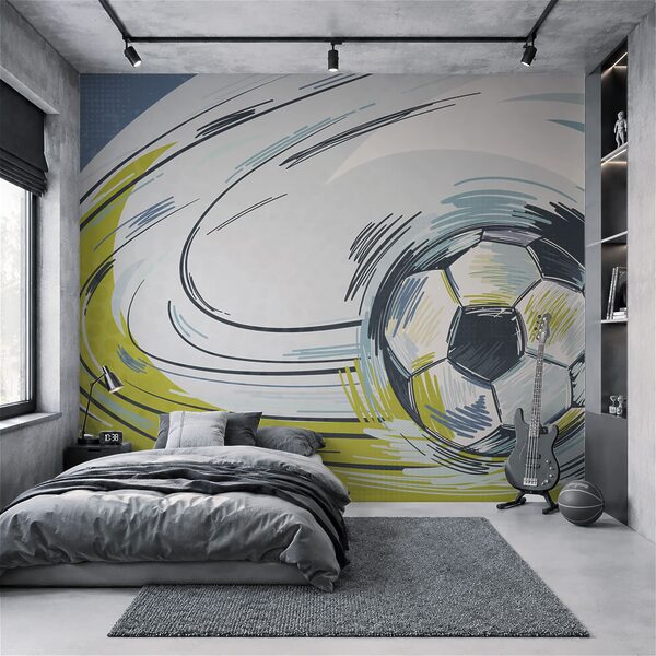 Pallone da calcio in movimento