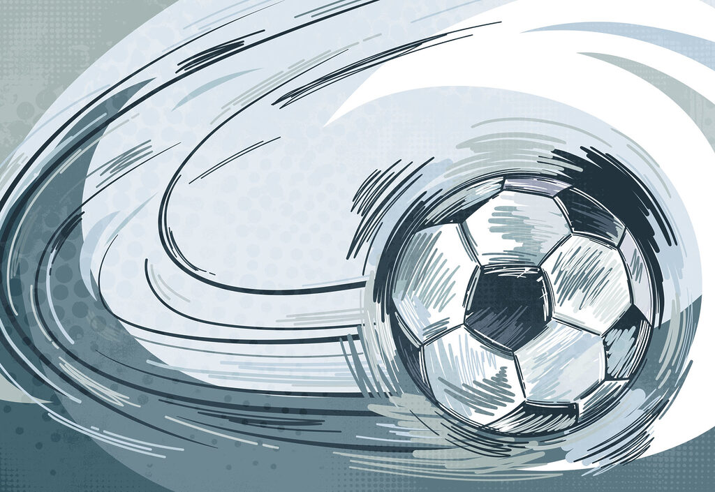 Football ball in a tornado