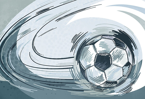Football ball in a tornado