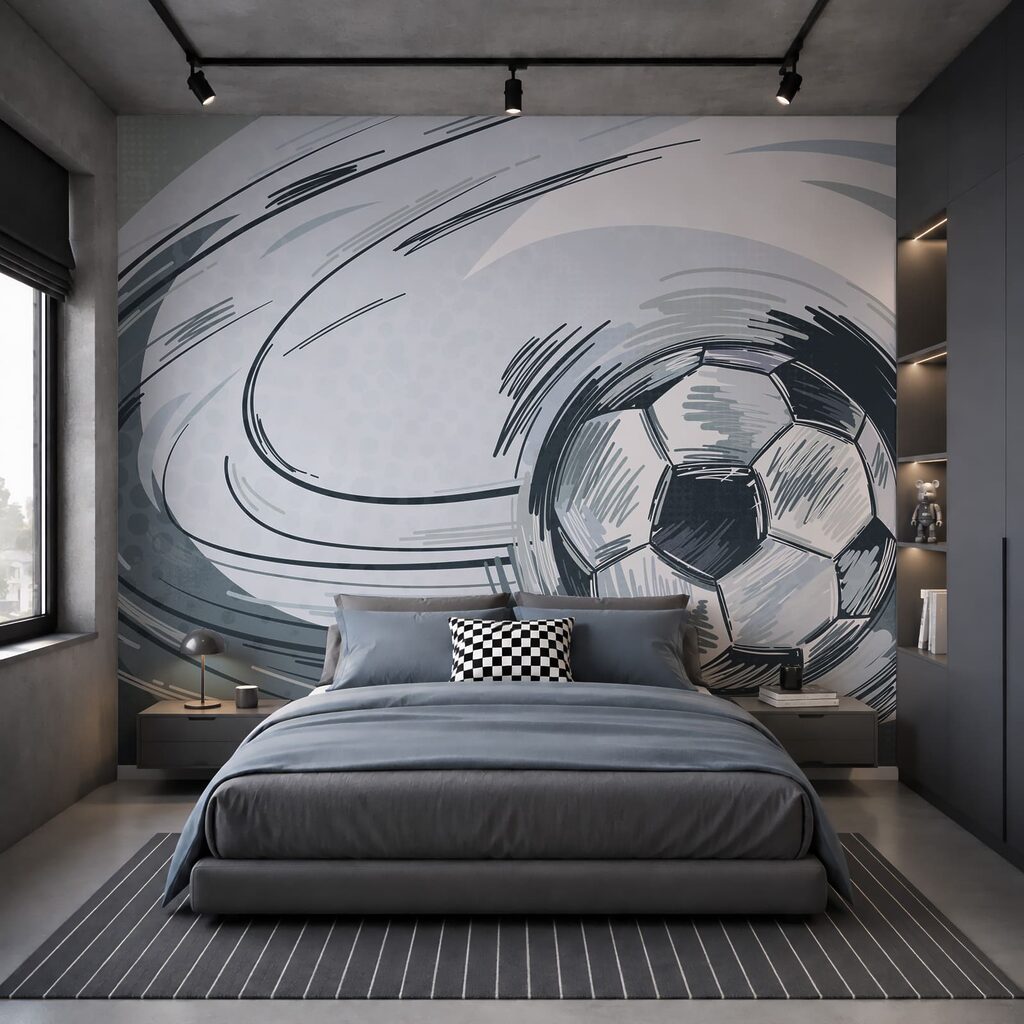 Pallone da calcio in un tornado