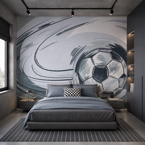 Pallone da calcio in un tornado