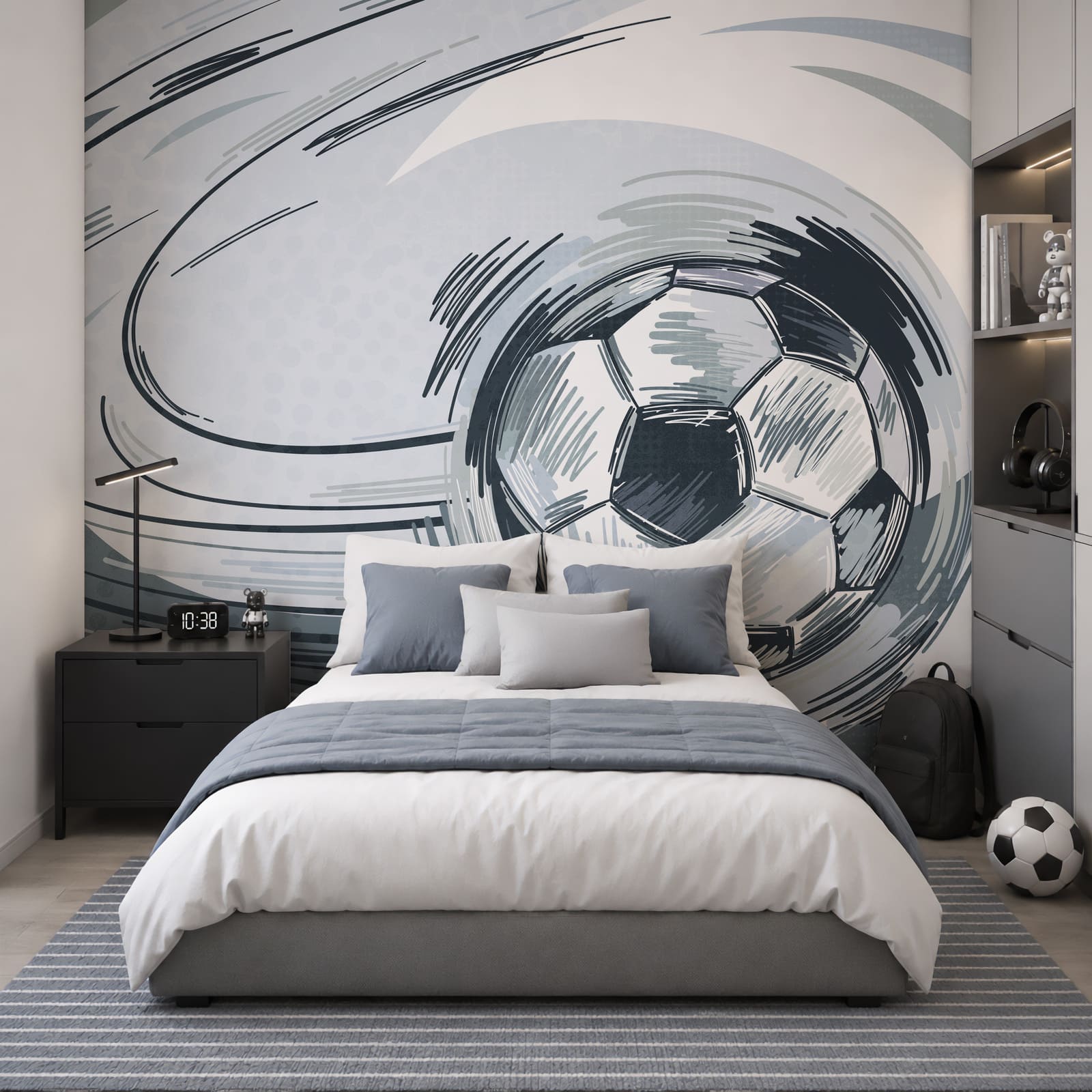 Pallone da calcio in un tornado