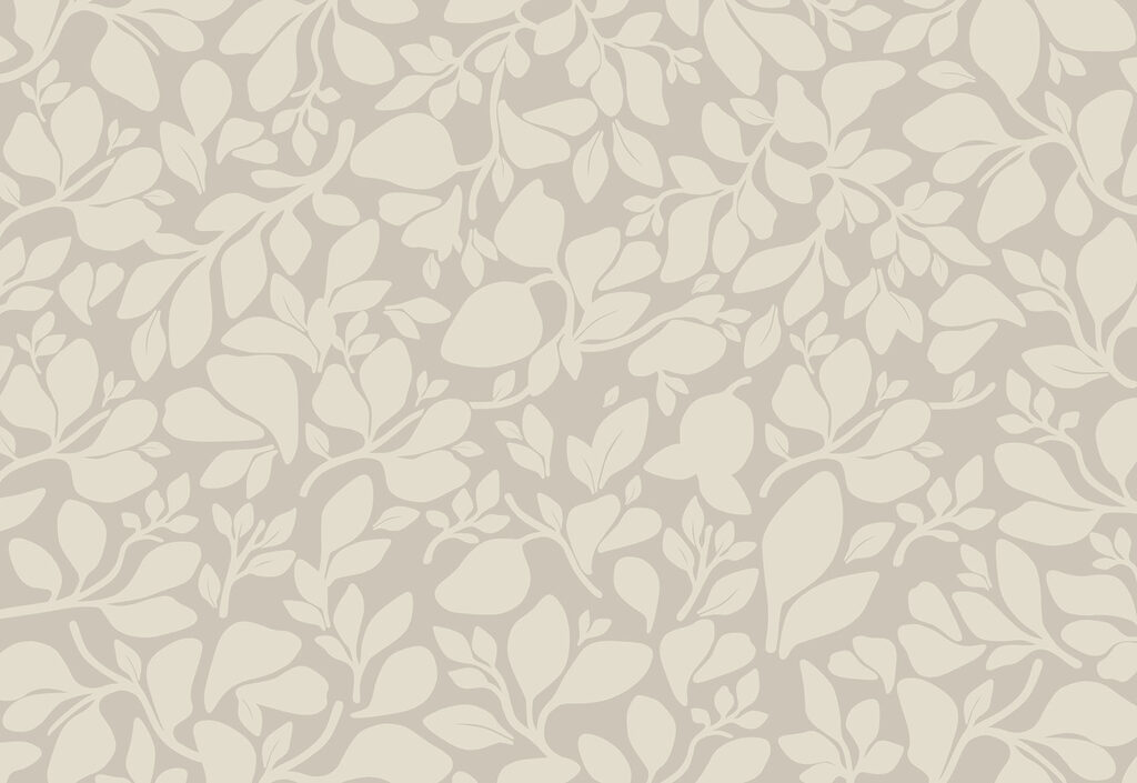 Pattern of leaves on a gray background
