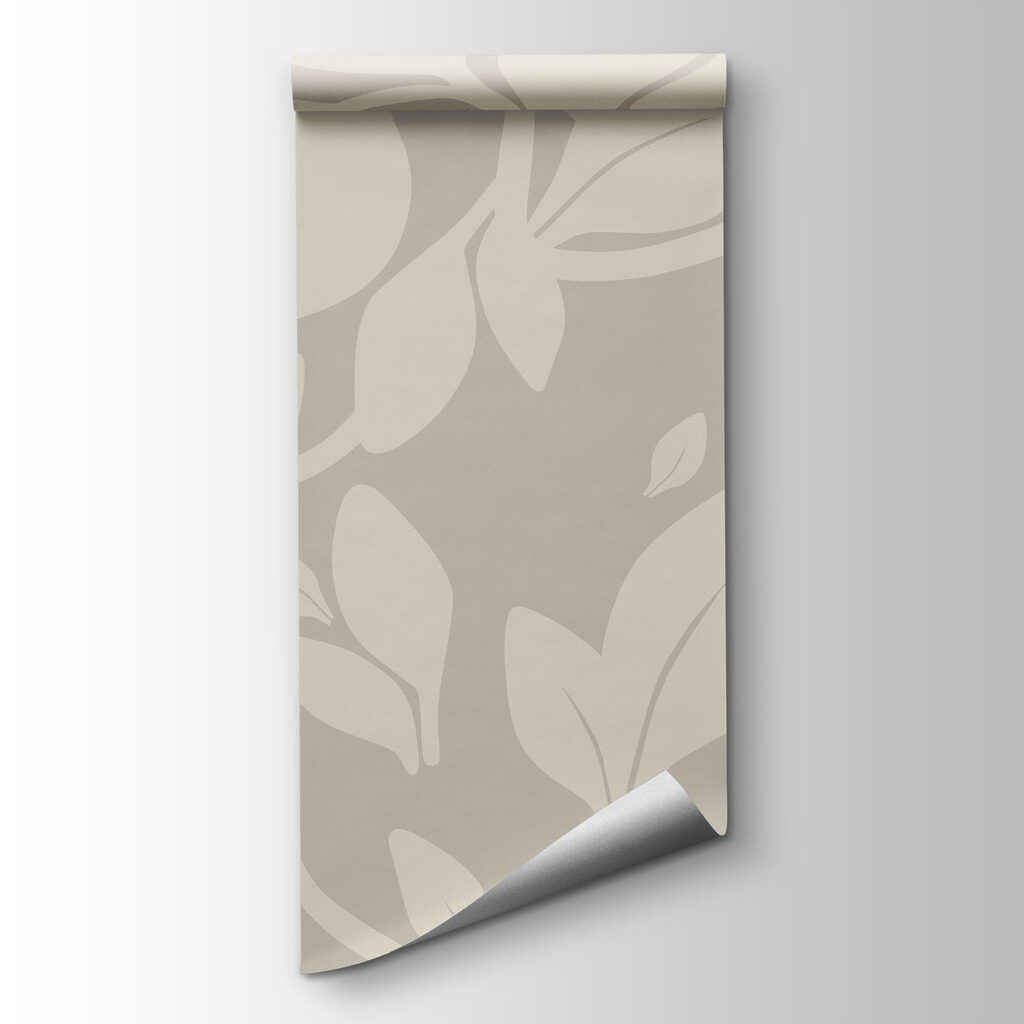 Pattern of leaves on a gray background