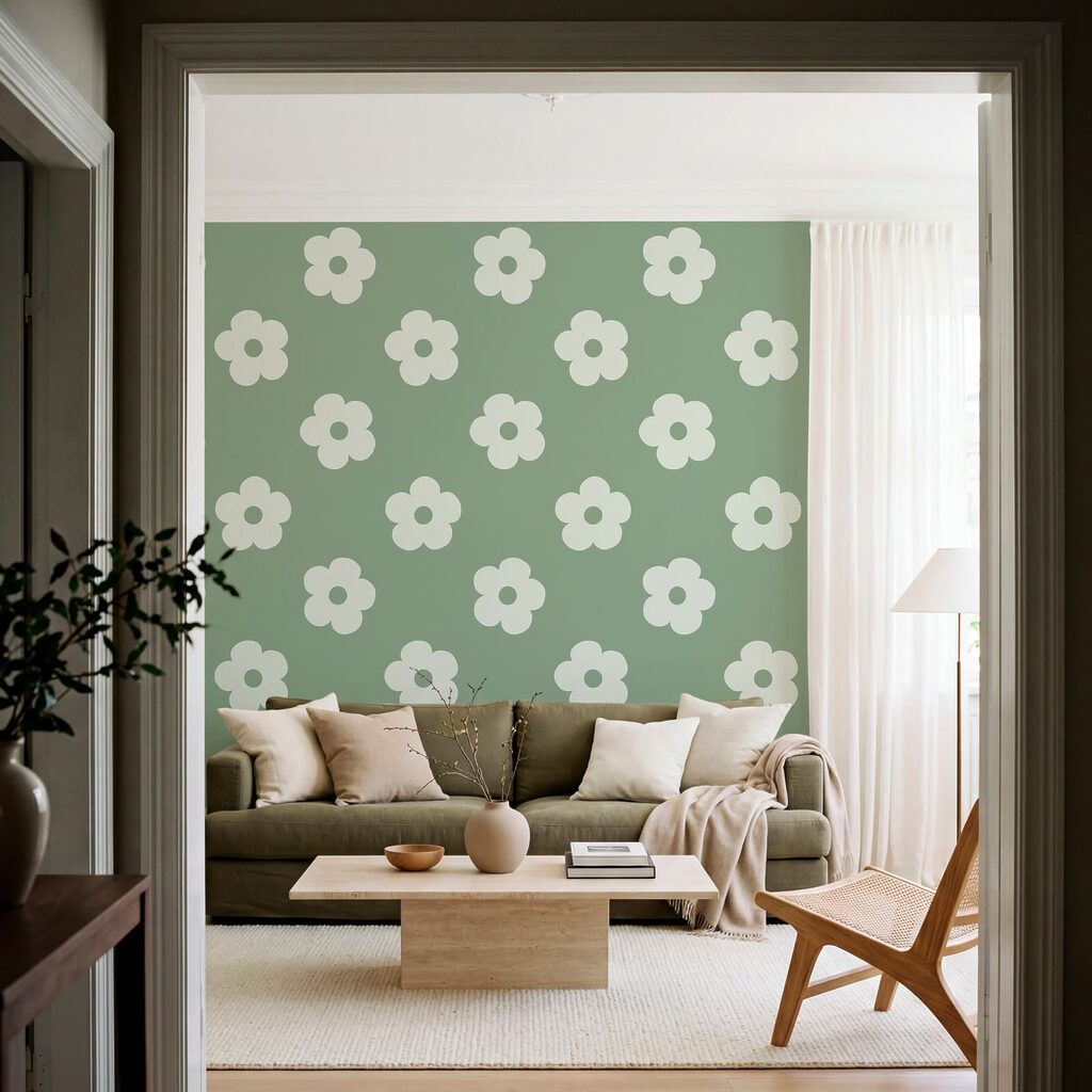 Motivo di fiori bianchi