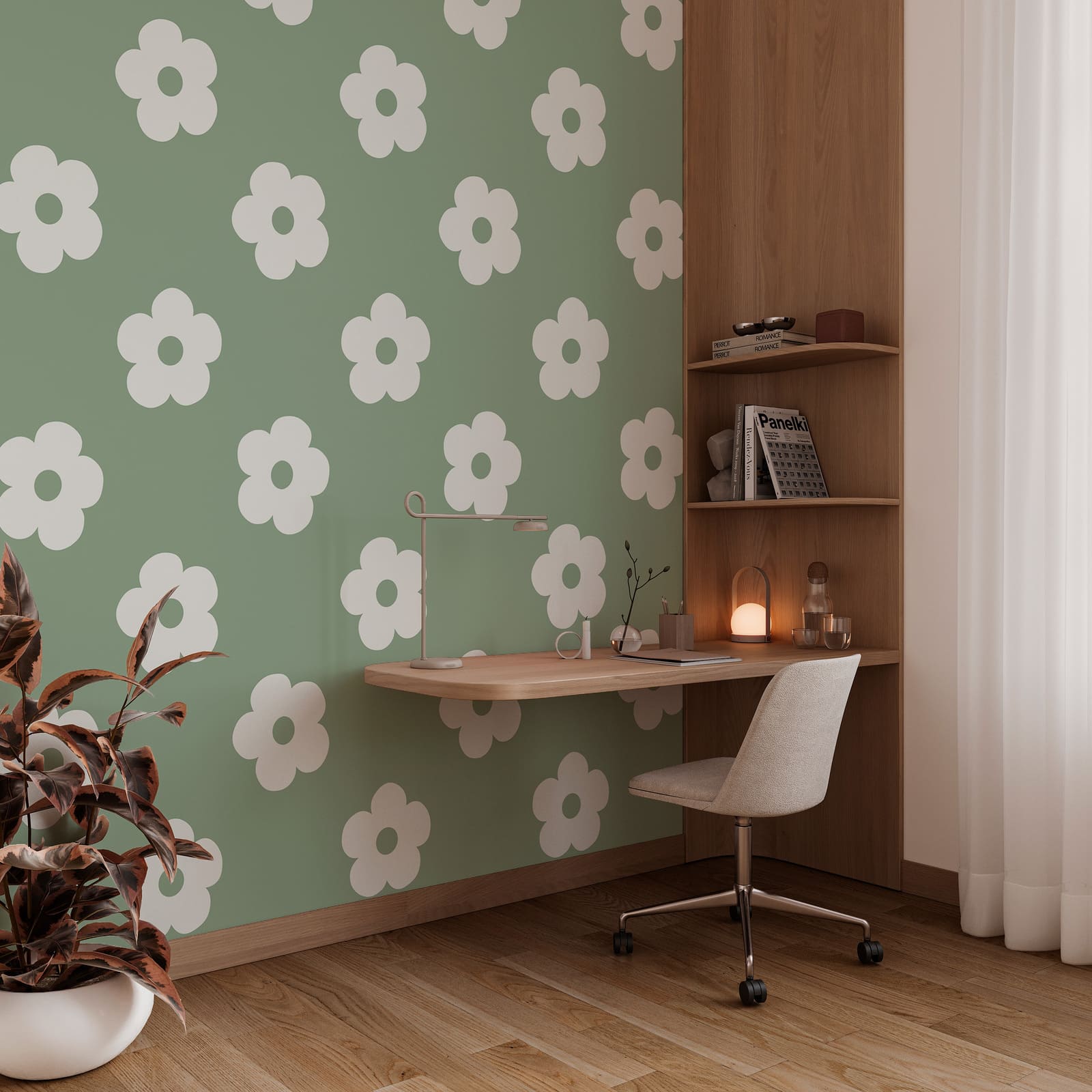Motivo di fiori bianchi