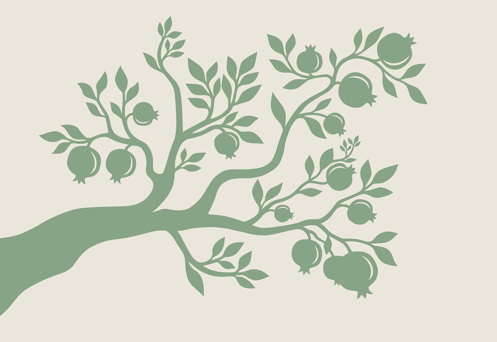 Tree with leaves and fruits