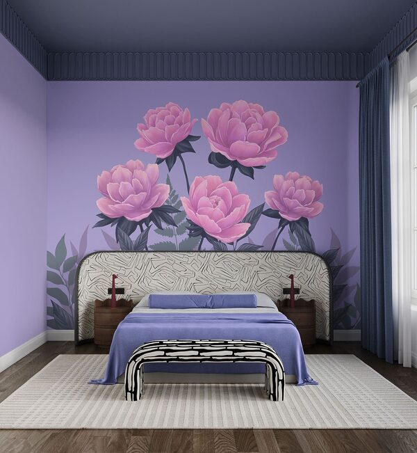 Composizione di fiori e foglie rosa Composizione di fiori e foglie rosa