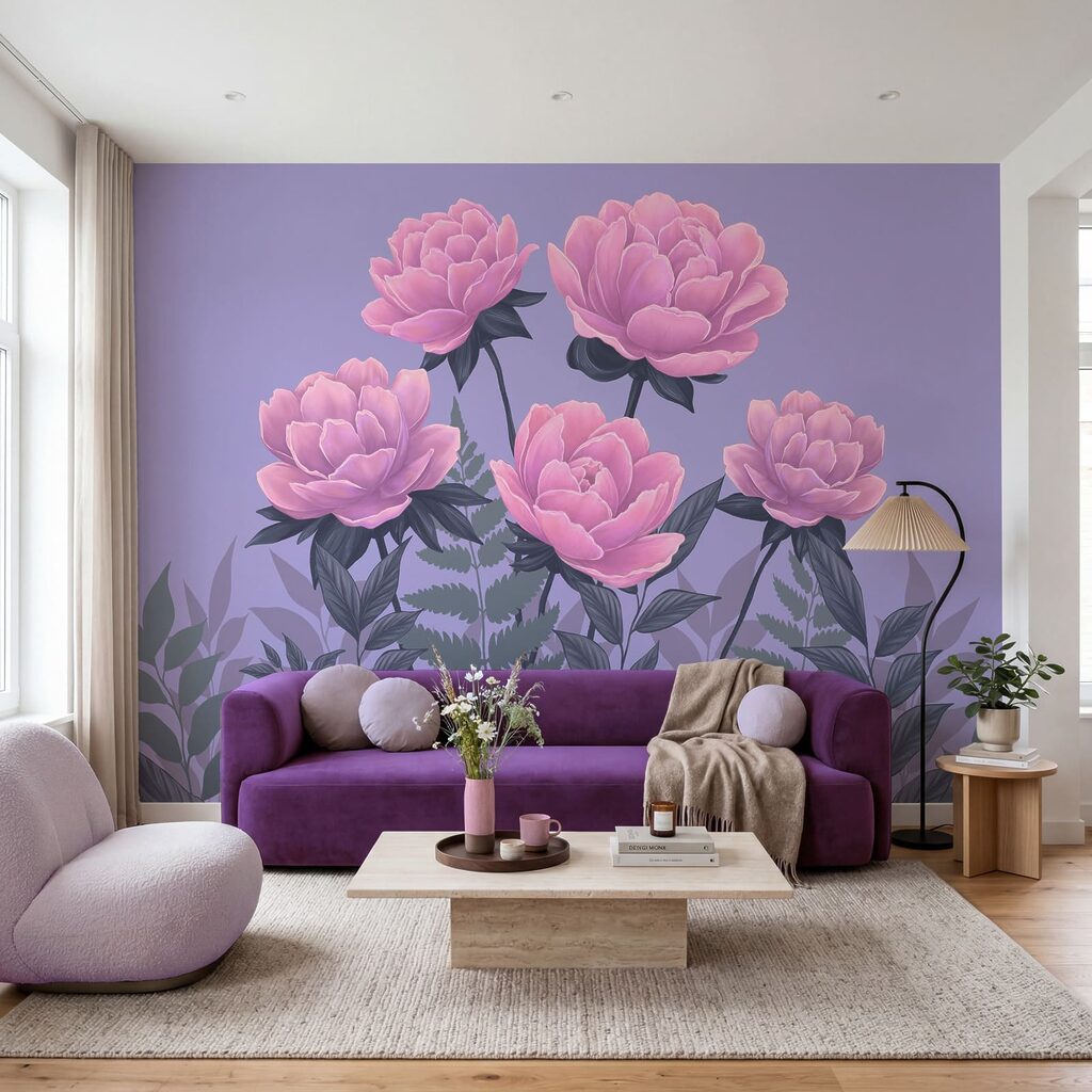 Composizione di fiori e foglie rosa Composizione di fiori e foglie rosa