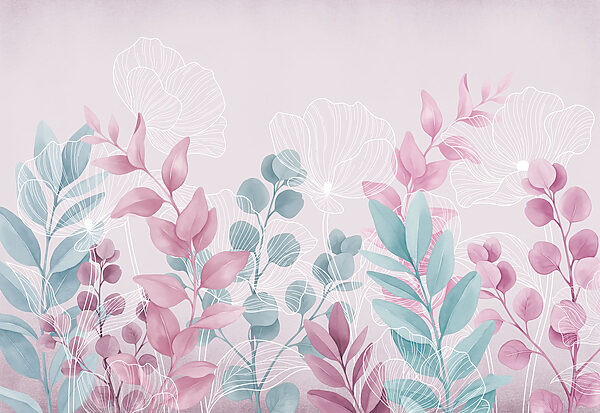 Serene pastel botanical illustration Serene pastel botanical illustration