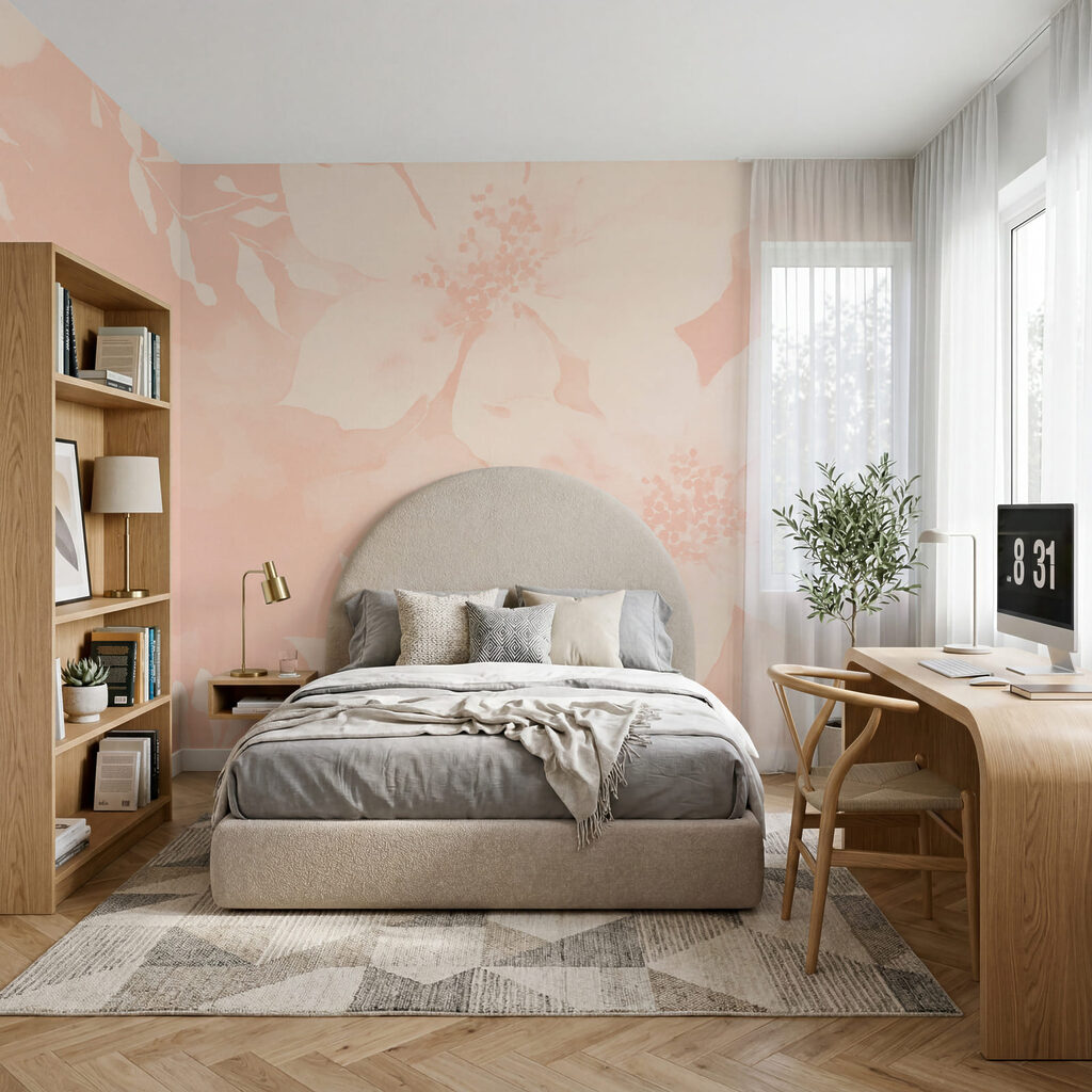 Fiori bianchi su sfondo rosa