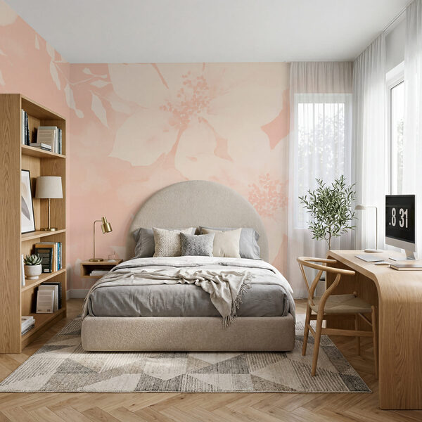 Fiori bianchi su sfondo rosa