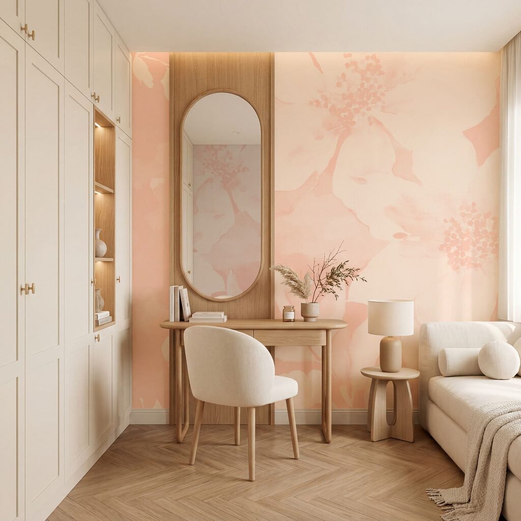 Fiori bianchi su sfondo rosa