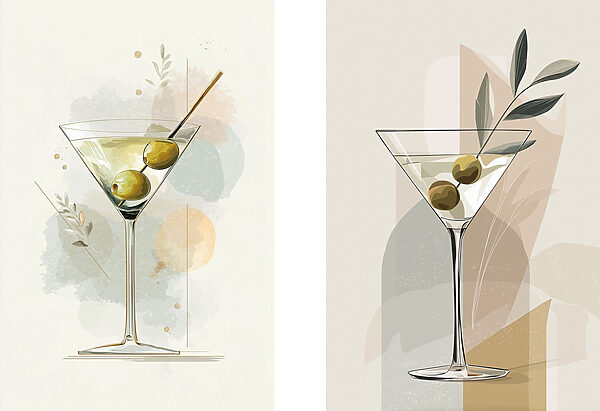 Two different colored glasses Two different colored glasses