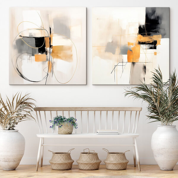 Two paintings of different colors Two paintings of different colors