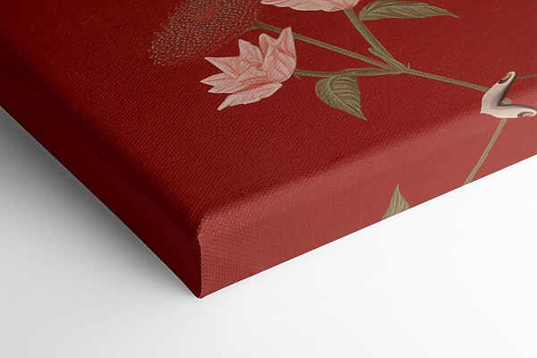 Group of paintings on red