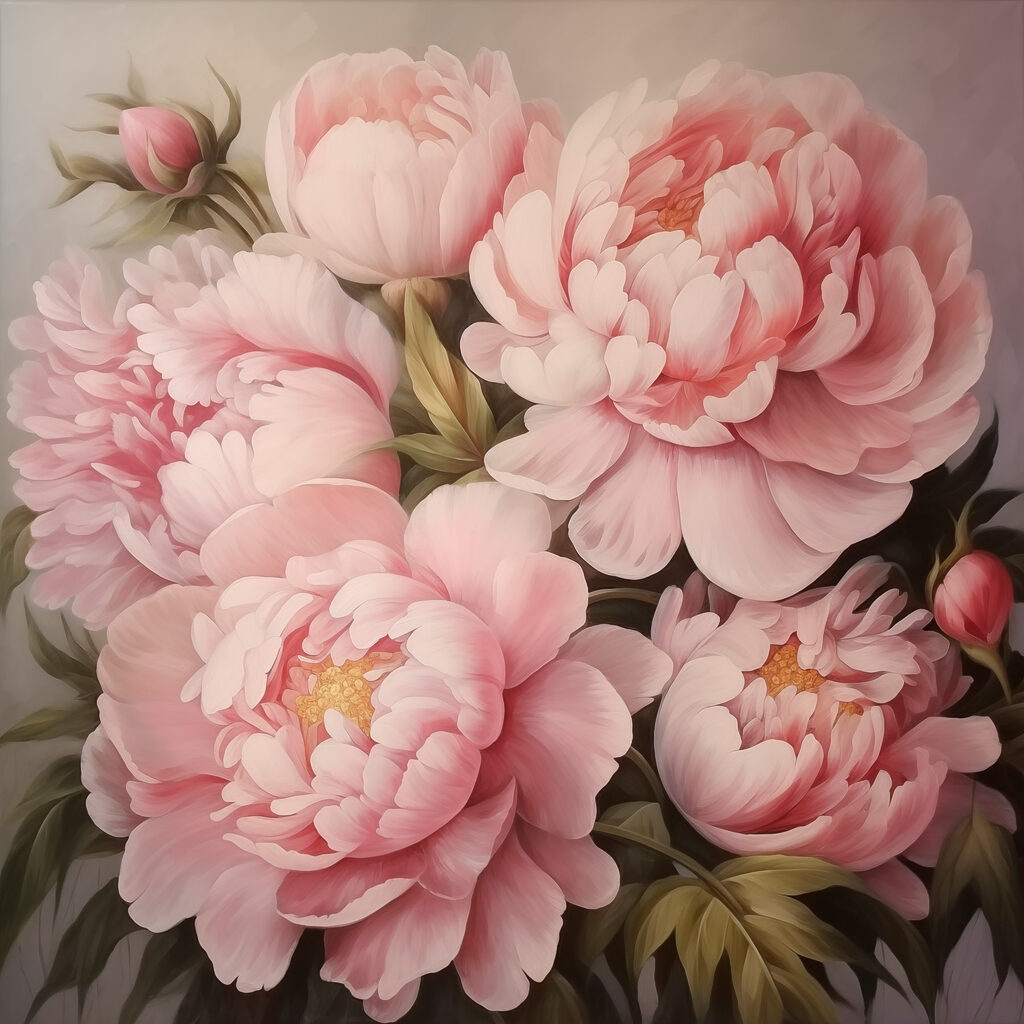 Painting of pink flowers Painting of pink flowers