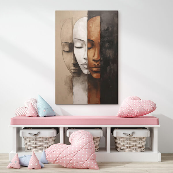 Painting of a woman's face Painting of a woman's face