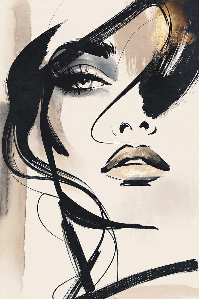 Painting of a woman's face