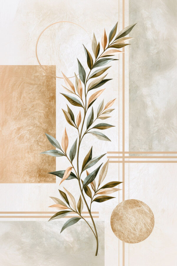 Painting of a plant with leaves Painting of a plant with leaves