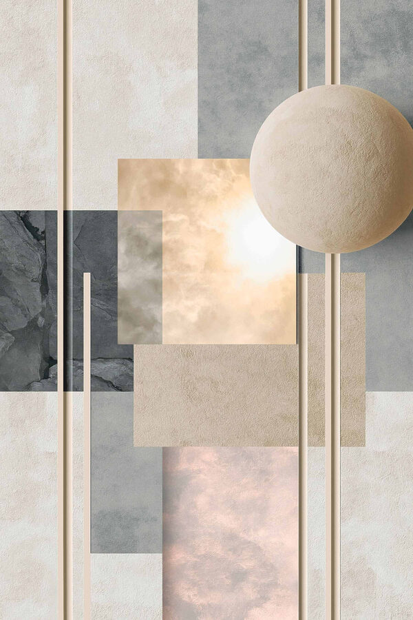 White ball on a stick with squares and lines White ball on a stick with squares and lines