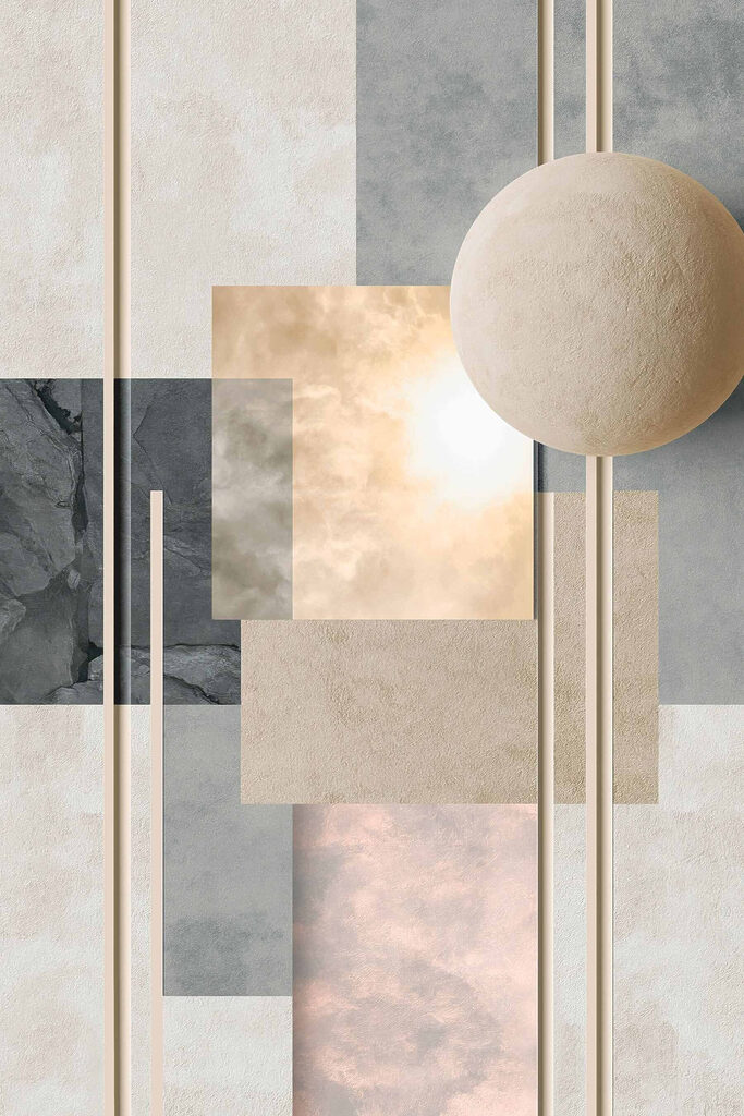 White ball on a stick with squares and lines White ball on a stick with squares and lines
