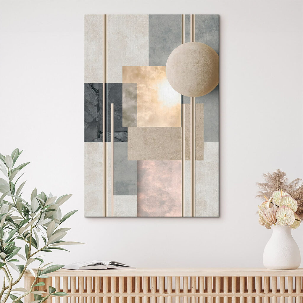 White ball on a stick with squares and lines White ball on a stick with squares and lines
