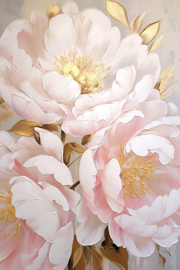Painting of flowers on a white surface