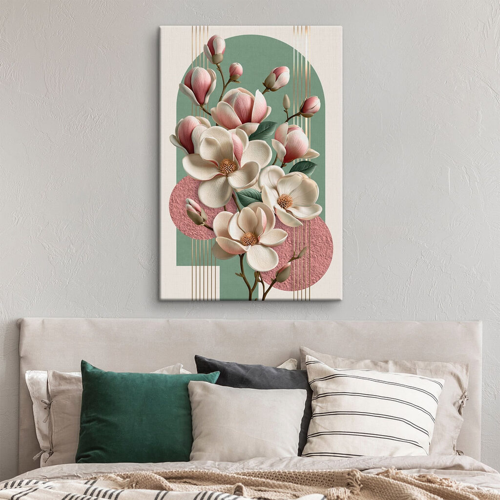 Magnolia blooms in soft pastel tones Magnolia blooms in soft pastel tones
