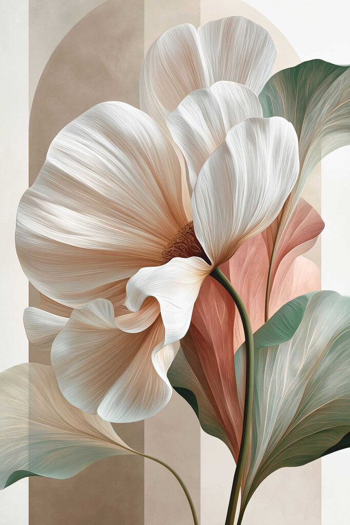 - Elegant blooms in soft hues - Elegant blooms in soft hues