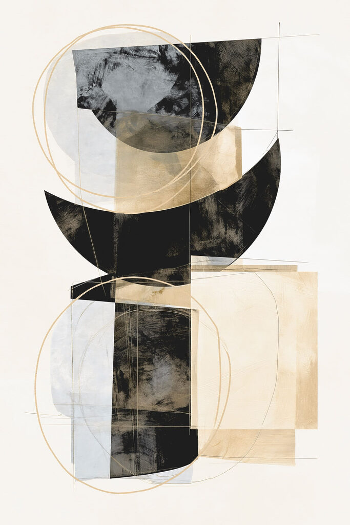 Painting of a group of circles and a circle