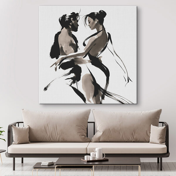 Man and woman dancing