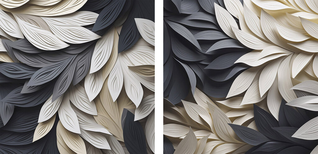 Black and white leaves Black and white leaves