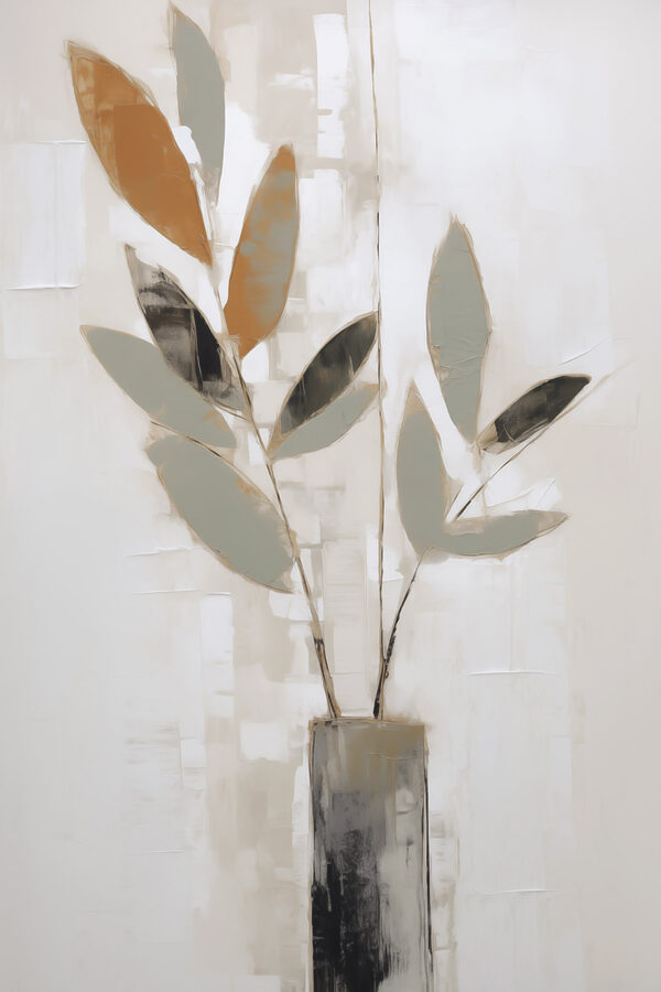 Painting of a plant in a vase Painting of a plant in a vase
