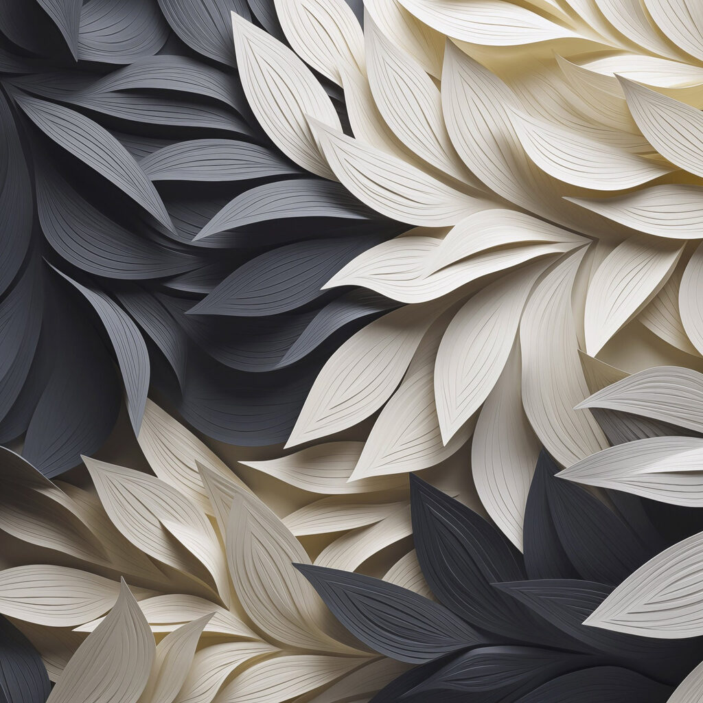 Black and white leaves Black and white leaves