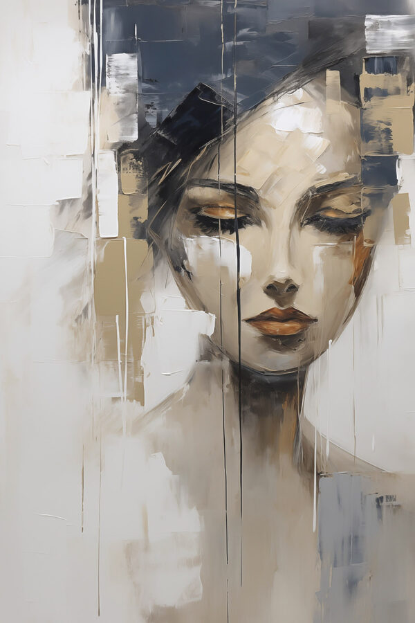 Painting of a woman's face Painting of a woman's face