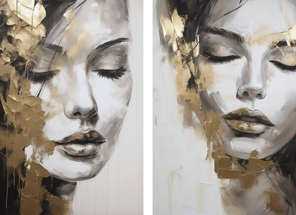 Painting of a woman's face Painting of a woman's face