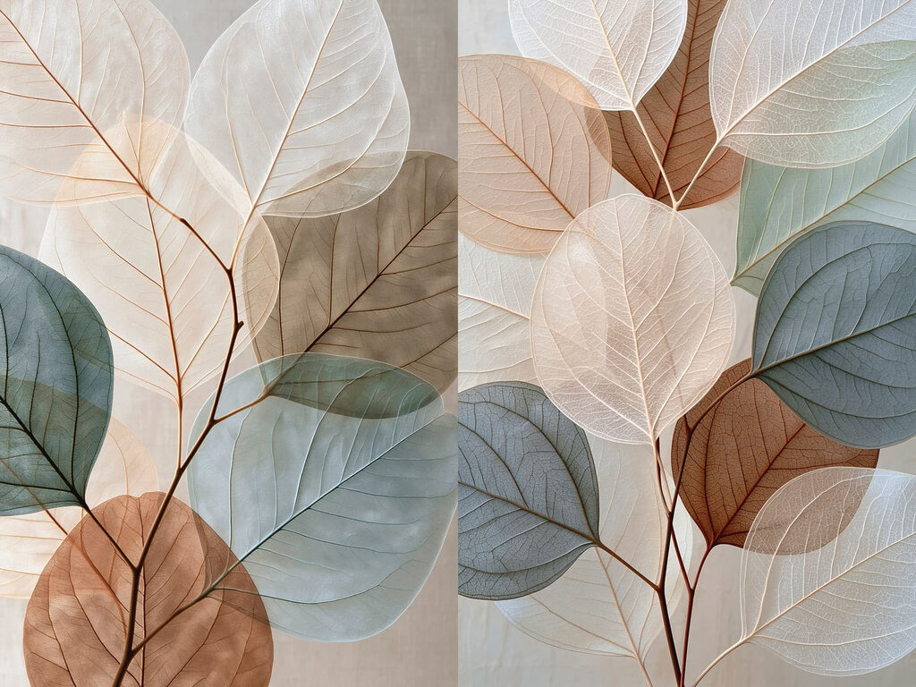 Delicate leaves in soft colors Delicate leaves in soft colors