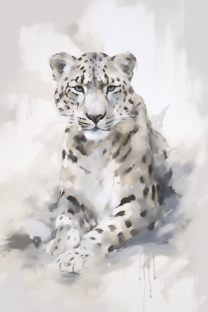 White leopard lying down
