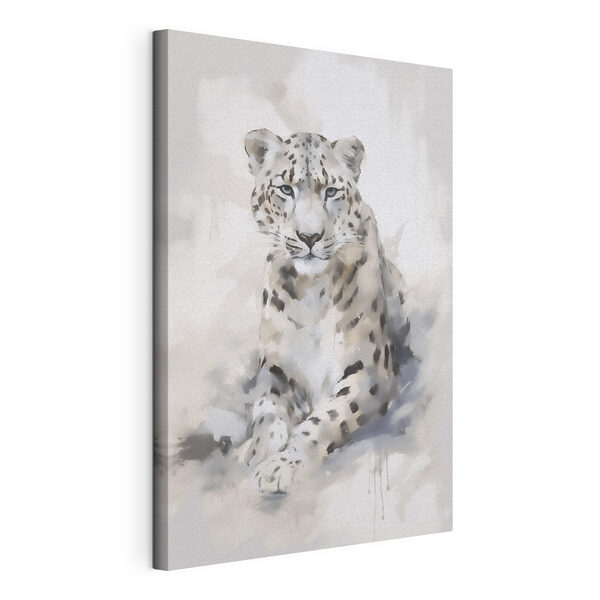White leopard lying down