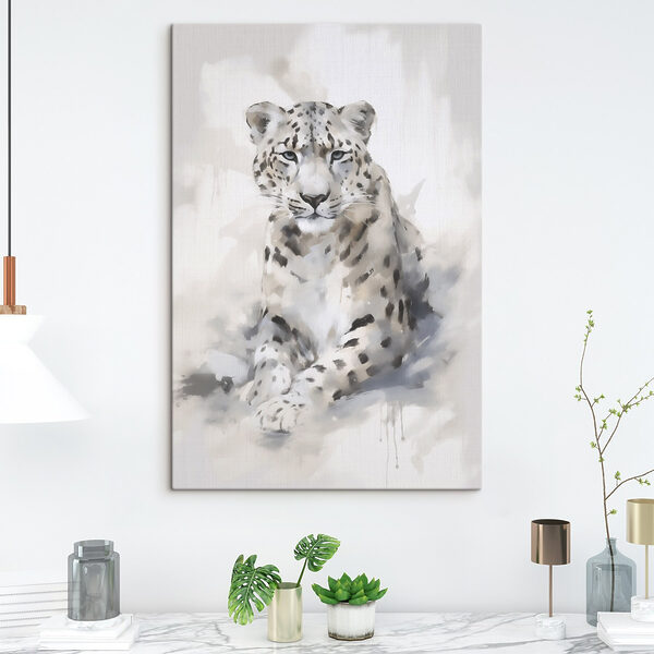 White leopard lying down