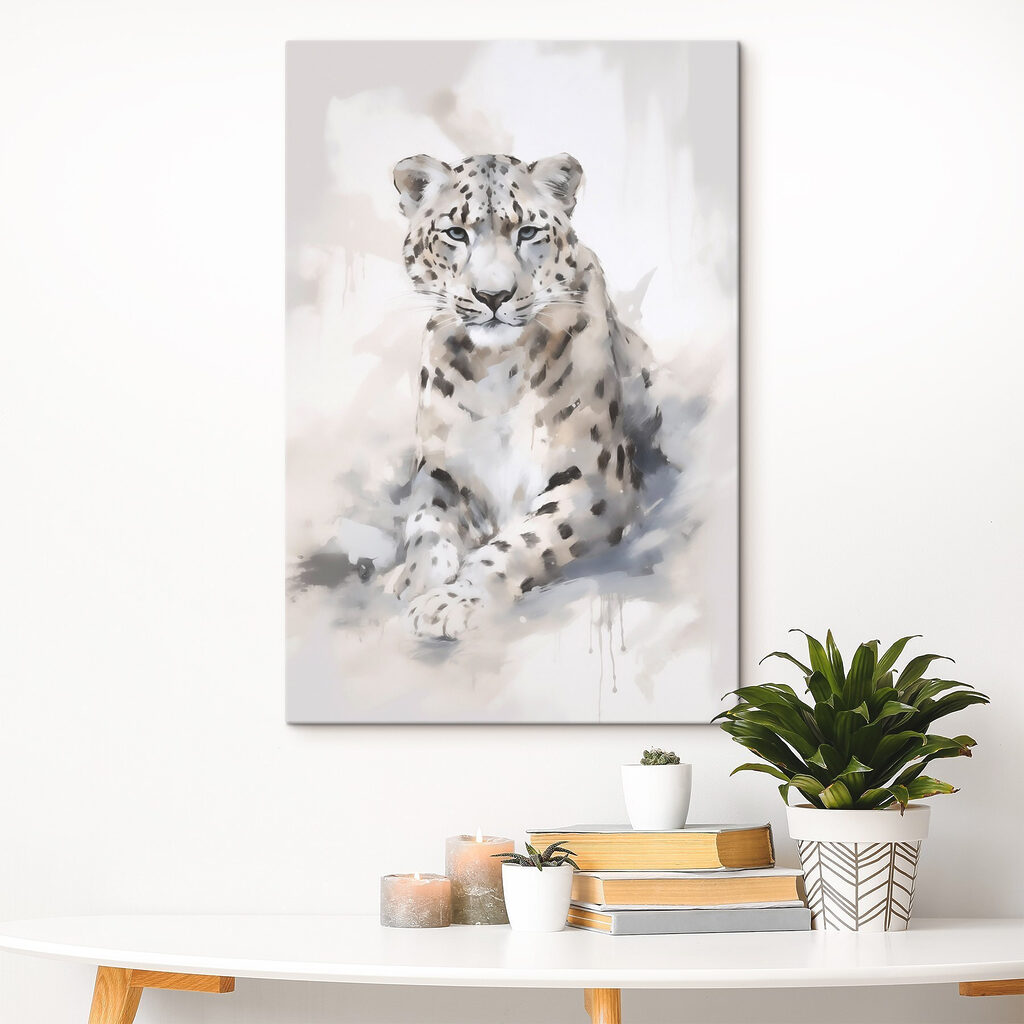White leopard lying down