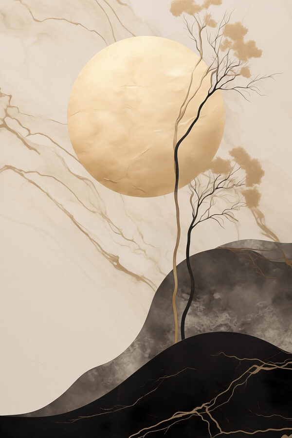Painting of a tree and a circle