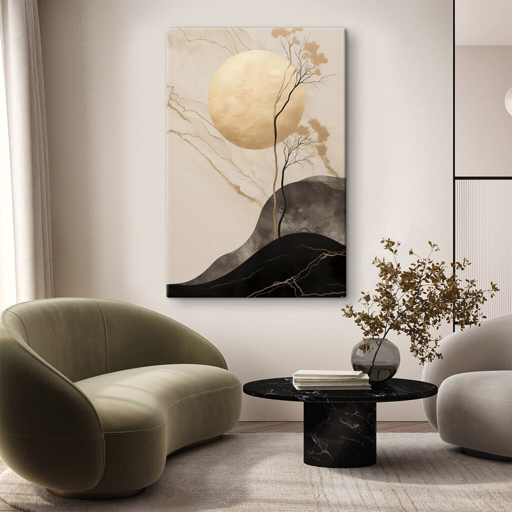 Painting of a tree and a circle