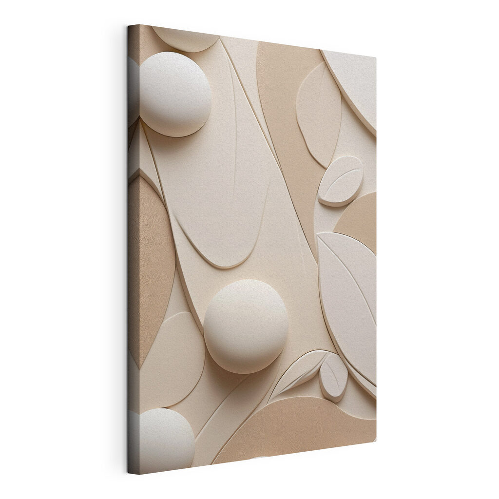 Sculpted forms in soft tones